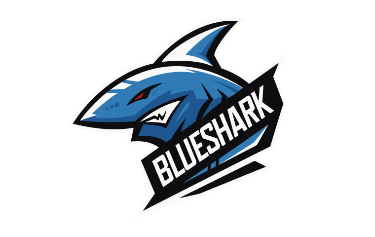 Shark logo before and after graphic background removal overlay