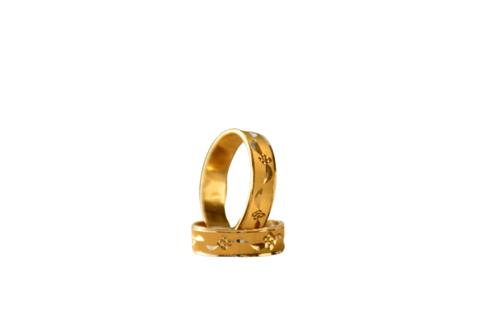 Gold ring on a clean background