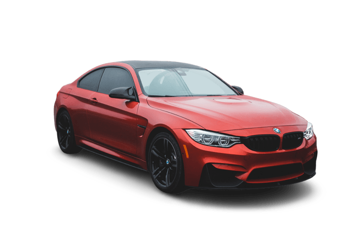 Red coupe on a clean background