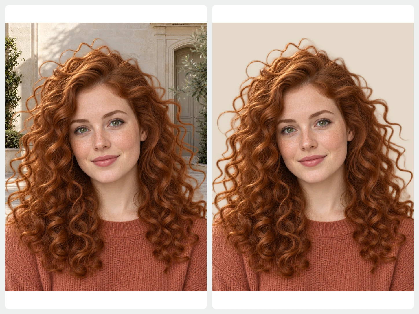 A portrait and its edited delivery versions
